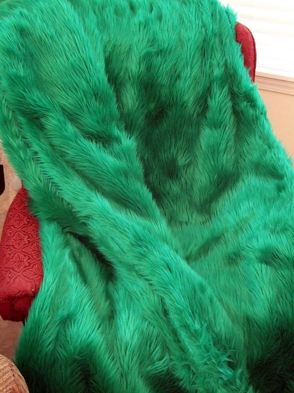 Green Animal Friendly Faux Fur Fun Fur Throw